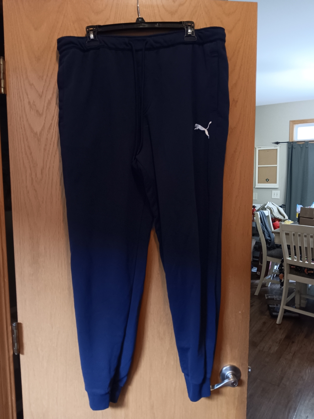 Puma Men's Size XL, Navy Blue Fade Jogger Pants - Picture 1 of 3